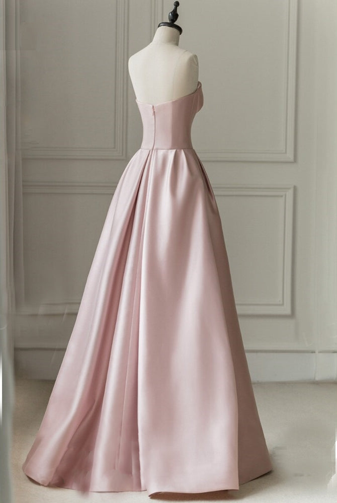 ADELE<br>Sleeveless A-Line Satin Tiered Backless Court Train Bridal Gown
