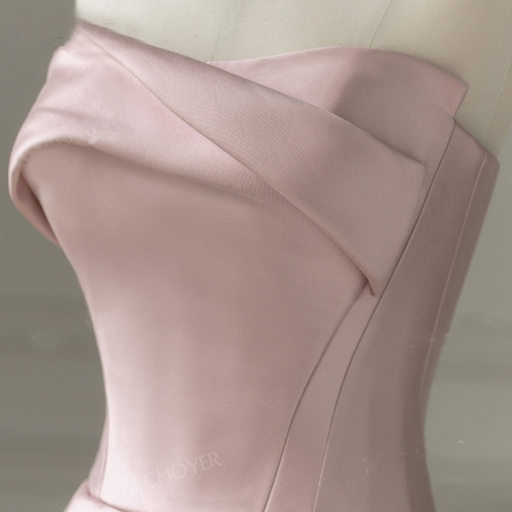 ADELE<br>Sleeveless A-Line Satin Tiered Backless Court Train Bridal Gown