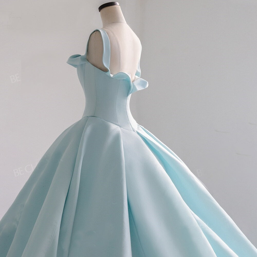 AMANDINE<br>Sleeveless Satin Sweetheart Neckline Court Train Bridal Gown