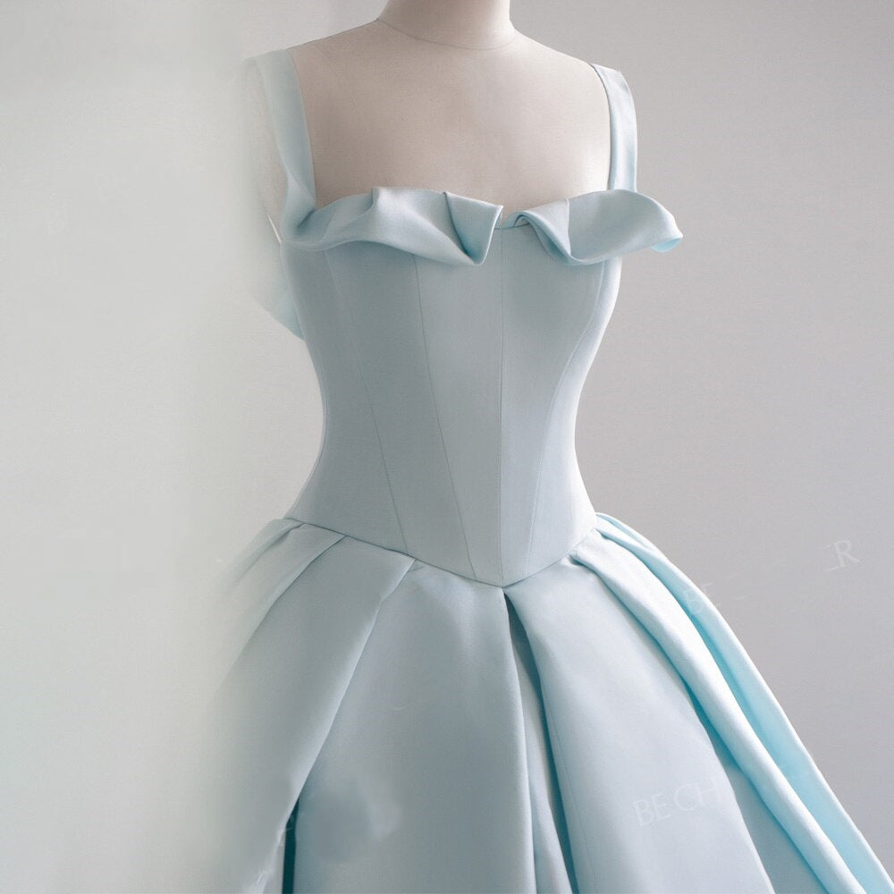 AMANDINE<br>Sleeveless Satin Sweetheart Neckline Court Train Bridal Gown
