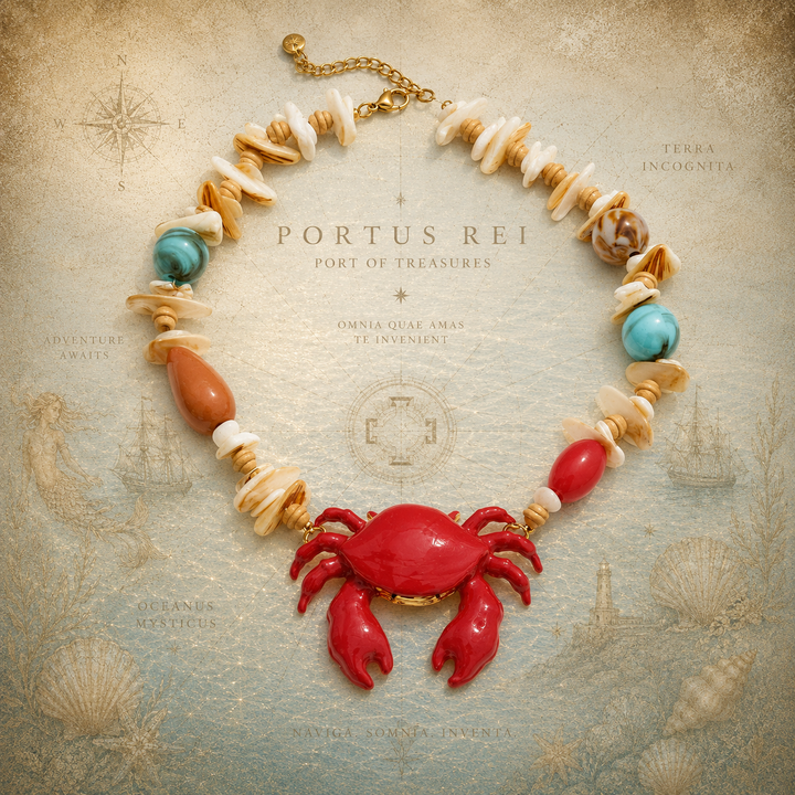 Crimson Tide™ Coral Crab Statement Necklace
