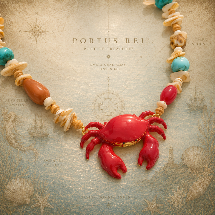 Crimson Tide™ Coral Crab Statement Necklace