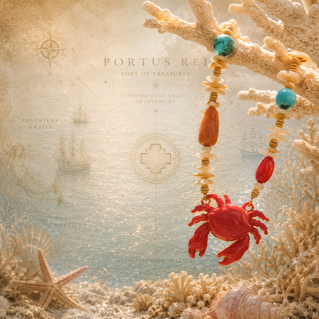 Crimson Tide™ Coral Crab Statement Necklace