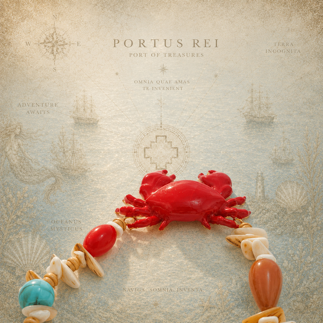 Crimson Tide™ Coral Crab Statement Necklace
