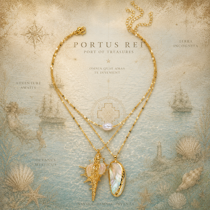 Treasure of the Tides™ Pearl &amp; Conch Shell Statement Necklace