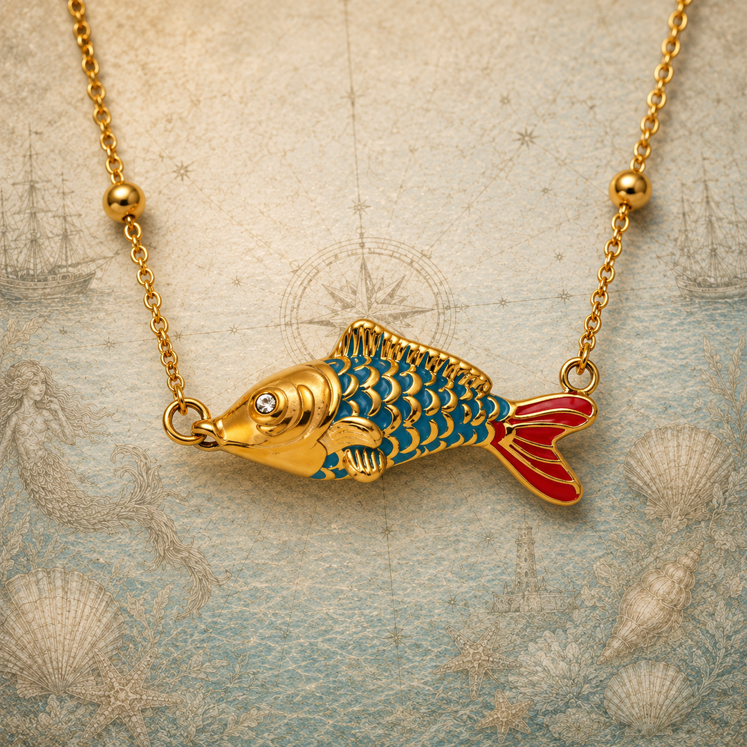 Marina Koi Pendant Necklace™– Colorful Stainless Steel Water-Resistant Necklace