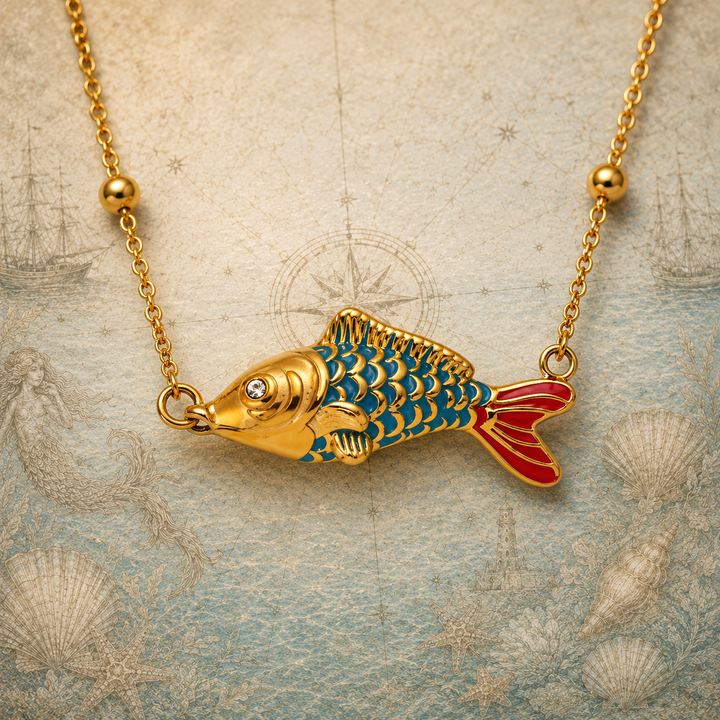 Marina Koi Pendant Necklace™– Colorful Stainless Steel Water-Resistant Necklace