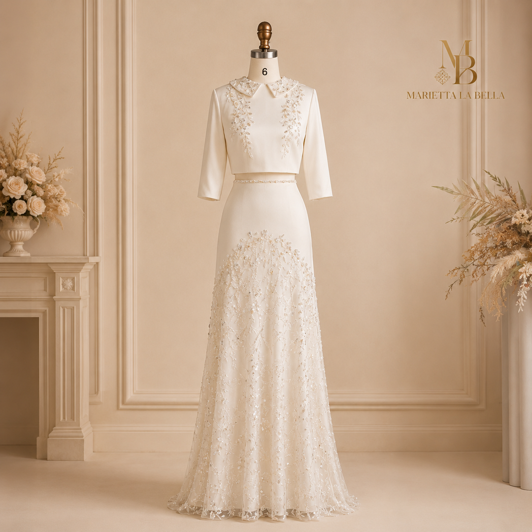 Harper | Luxury Sequined Evening Gown with Embroidered Details