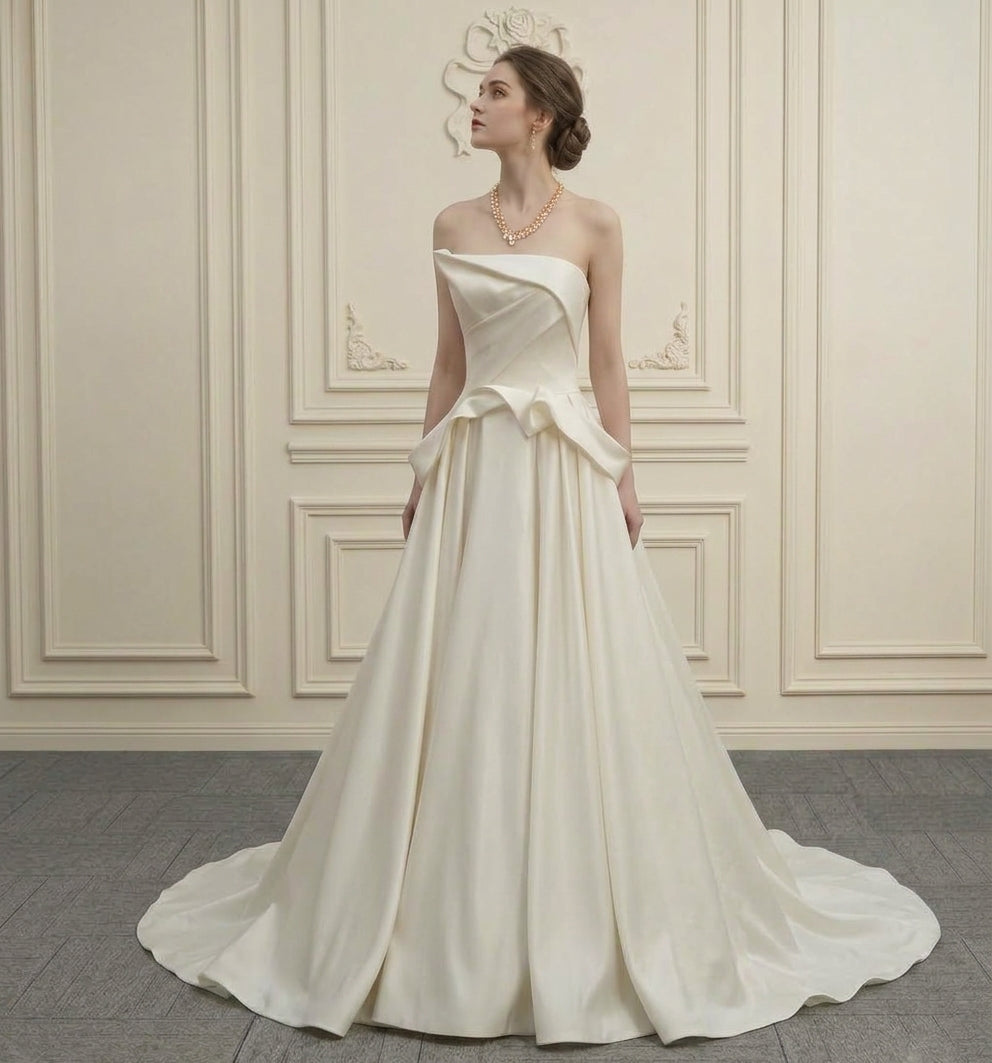 Alessandra — Sculptural Strapless Mikado Bridal Gown