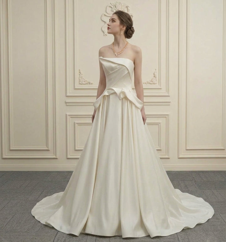 Alessandra — Sculptural Strapless Mikado Bridal Gown