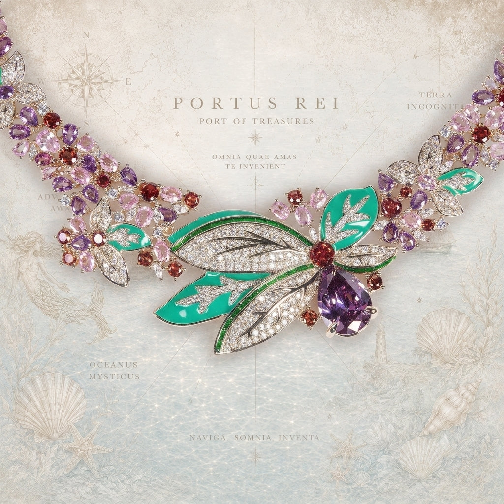 Fleur de Rêve™ – Rhodium-Plated Cubic Zirconia Three-Dimensional Flower Jewelry Set