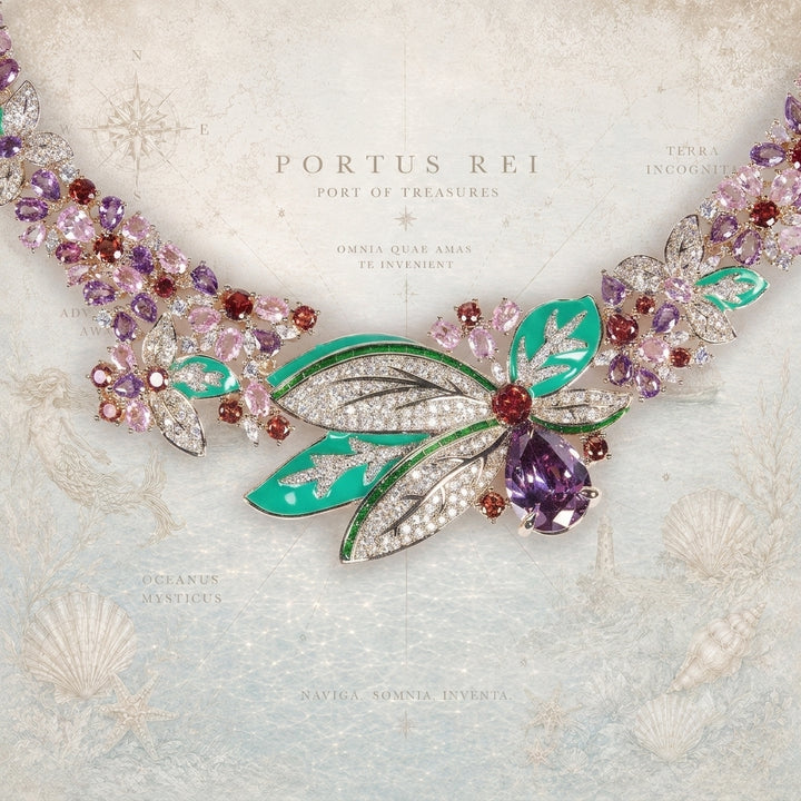 Fleur de Rêve™ – Rhodium-Plated Cubic Zirconia Three-Dimensional Flower Jewelry Set