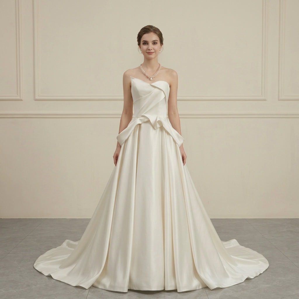 Alessandra — Sculptural Strapless Mikado Bridal Gown