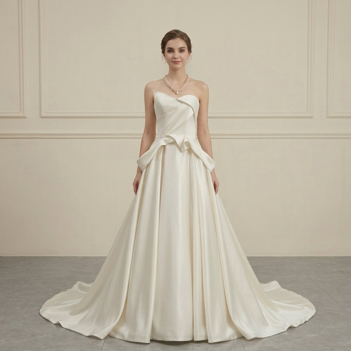 Alessandra — Sculptural Strapless Mikado Bridal Gown