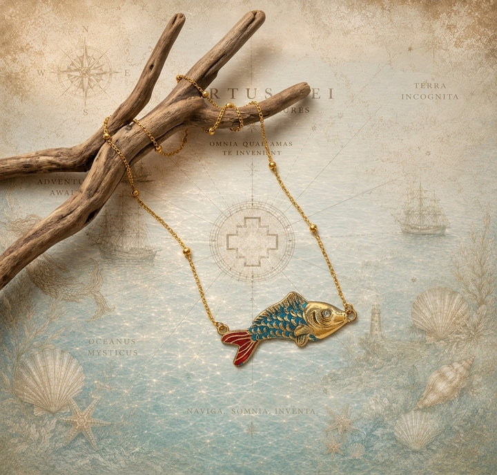 Marina Koi Pendant Necklace™– Colorful Stainless Steel Water-Resistant Necklace