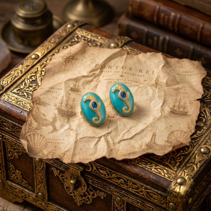Aurelius Seahorse Medallion Jewelry Set™ - Timeless Elegance of Medieval Royal Courts