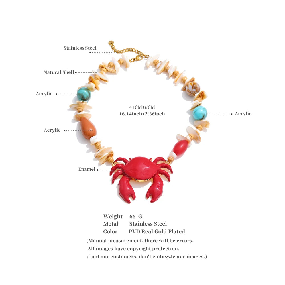 Crimson Tide Crab Pendant