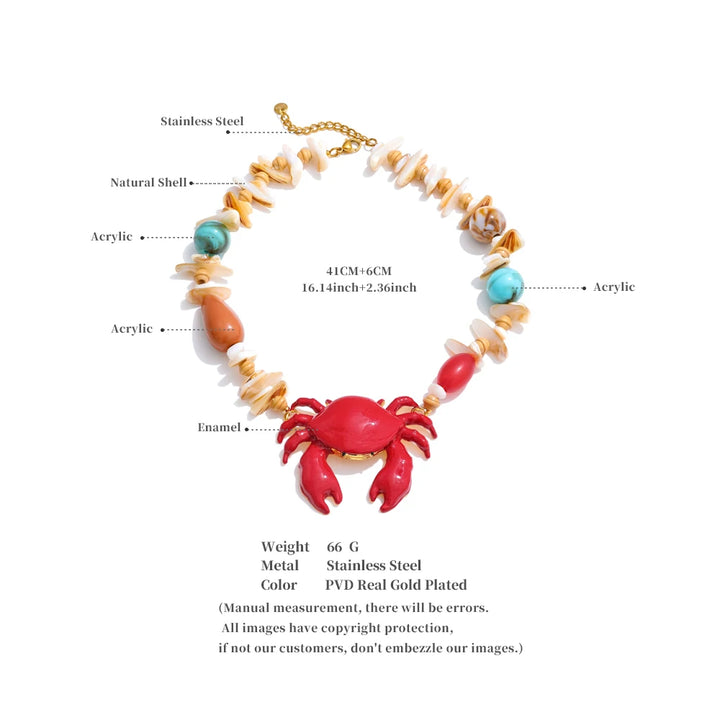 Crimson Tide Crab Pendant