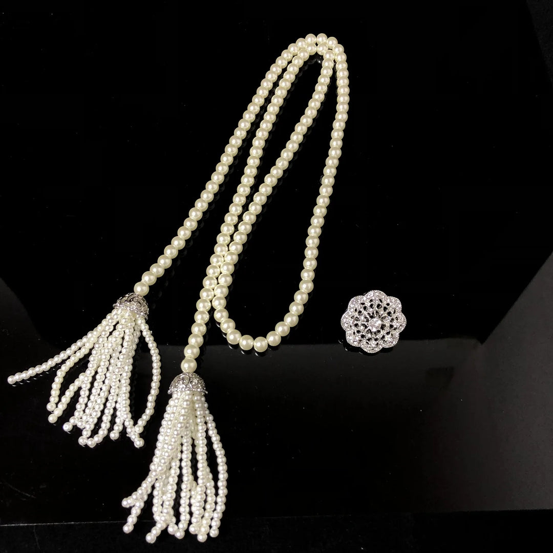Belle Époque Pearl Tassel Set™ - Vintage Pearl Tassel Jewelry Set