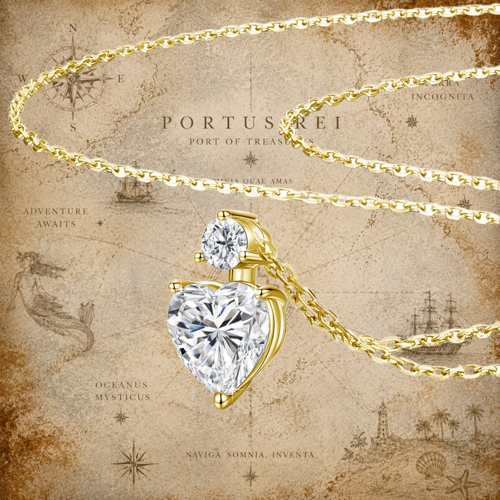 Étoile du Cœur™ – 14K Gold Filled 2 Carat Heart Moissanite Pendant Necklace - Timeless Romance in Everyday Luxury