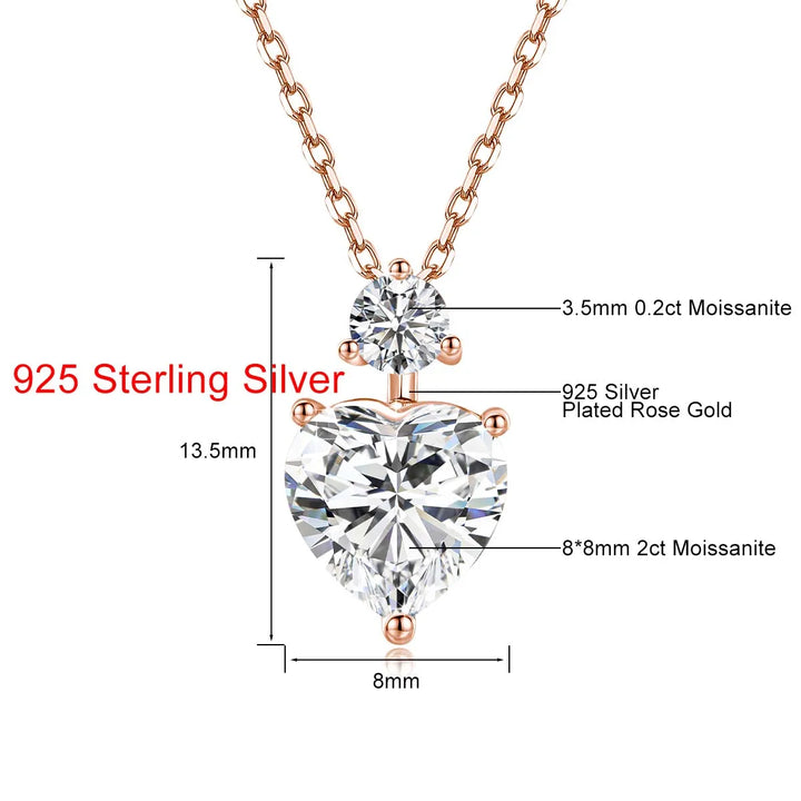 Étoile du Cœur™ – 14K Gold Filled 2 Carat Heart Moissanite Pendant Necklace - Timeless Romance in Everyday Luxury