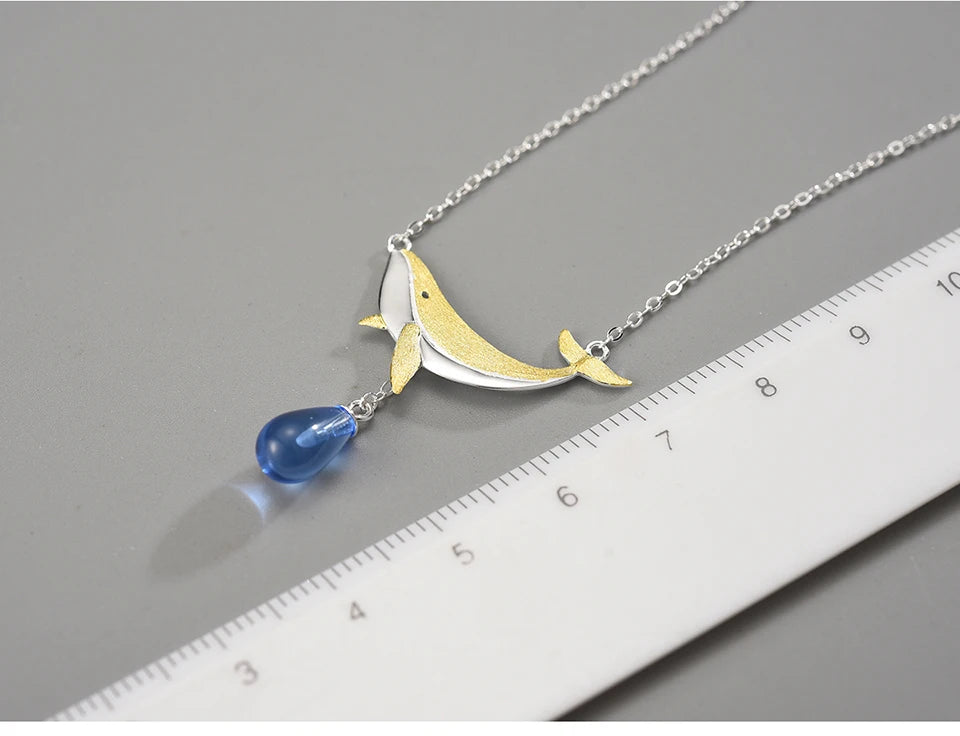 Azure Leviathan Tears Pendant Necklace™ – Genuine 925 Sterling Silver Blue Crystal Necklace