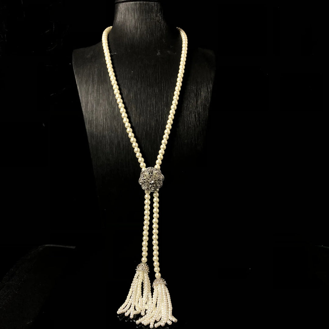 Belle Époque Pearl Tassel Set™ - Vintage Pearl Tassel Jewelry Set