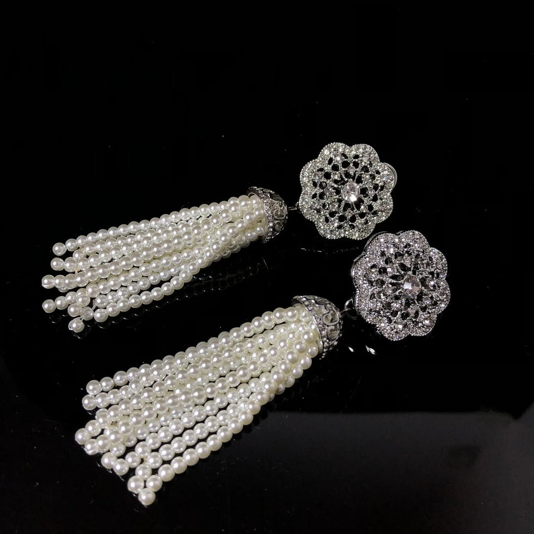Belle Époque Pearl Tassel Set™ - Vintage Pearl Tassel Jewelry Set