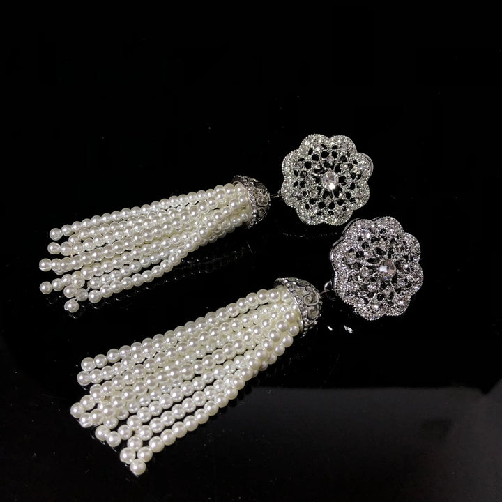 Belle Époque Pearl Tassel Set™ - Vintage Pearl Tassel Jewelry Set