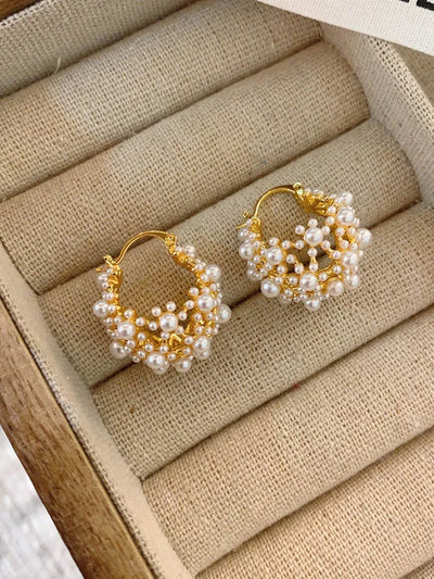 Pearl Earrings Small Versatile Hoop Earrings