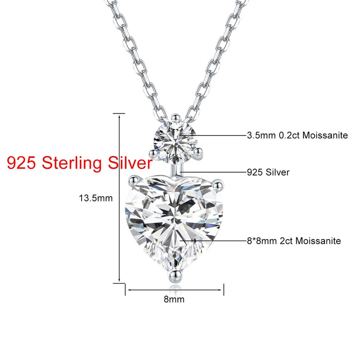 Étoile du Cœur™ – 14K Gold Filled 2 Carat Heart Moissanite Pendant Necklace - Timeless Romance in Everyday Luxury
