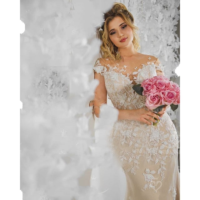 Sweetheart Neckline 2 in 1 Detachable Train Mermaid Appliqué Bridal Gown