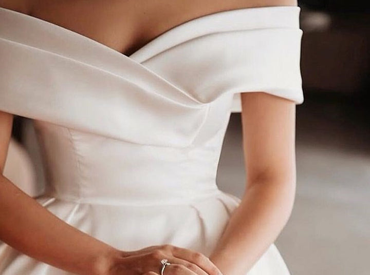 SIBILE<br>Satin Off-the-Shoulder Ball Gown Wedding Dress
