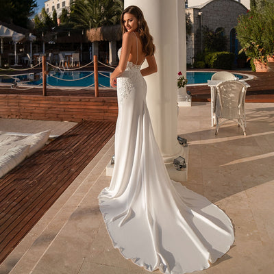 Sleeveless Mermaid Beaded Glamorous 2 In 1 Dress and Cape Bridal Gown