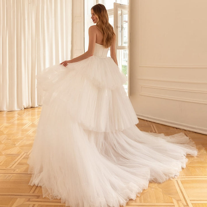 VANESSA<br>2 In 1 Detachable Train Sleeveless Satin Mermaid Princess Bridal Gown