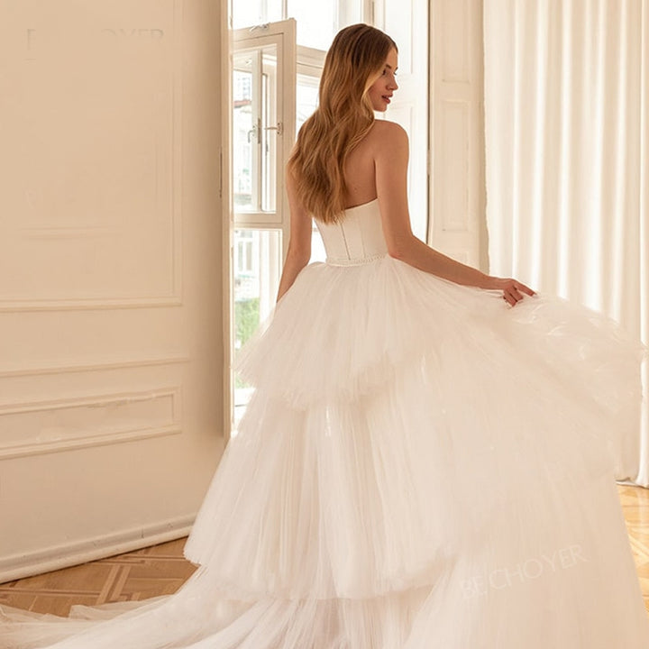 VANESSA<br>2 In 1 Detachable Train Sleeveless Satin Mermaid Princess Bridal Gown