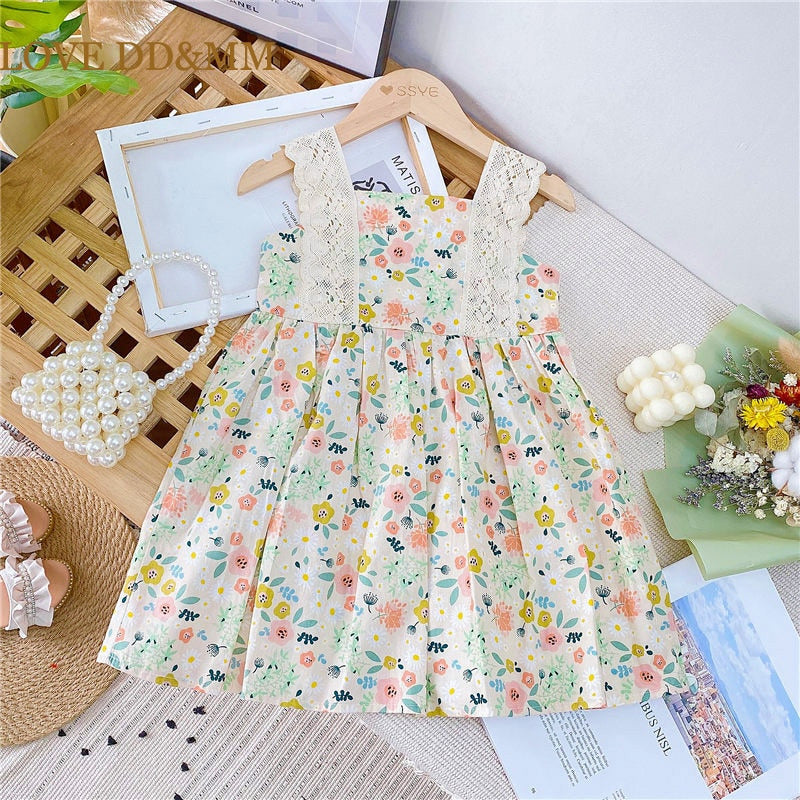 LITTLE LILIANNA<br>Cotton Striped Print Girls Dress
