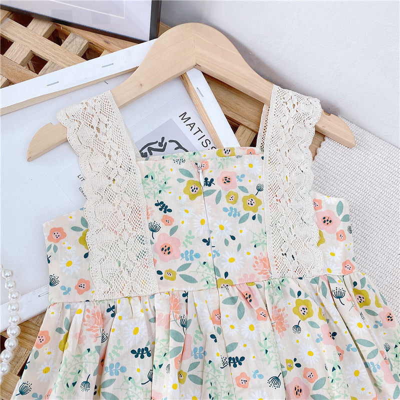 LITTLE LILIANNA<br>Cotton Striped Print Girls Dress