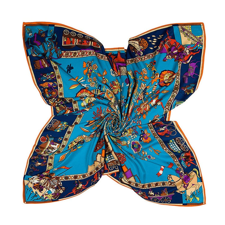 MIDNIGHT GARDEN 2<br>Silk Twill Very Large Hand-Printed Shawl