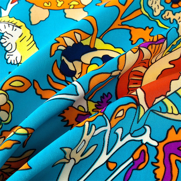 MIDNIGHT GARDEN 2<br>Silk Twill Very Large Hand-Printed Shawl