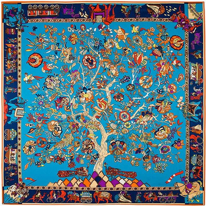 MIDNIGHT GARDEN 2<br>Silk Twill Very Large Hand-Printed Shawl