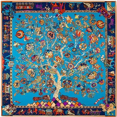 MIDNIGHT GARDEN 2<br>Silk Twill Very Large Hand-Printed Shawl