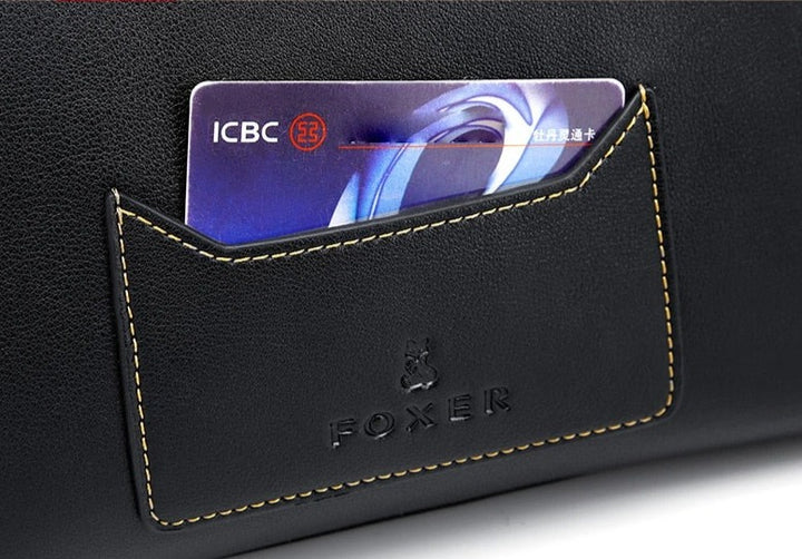 BLACK VOLPINA<br>Cowhide Leather Messenger Flap Mini Purse