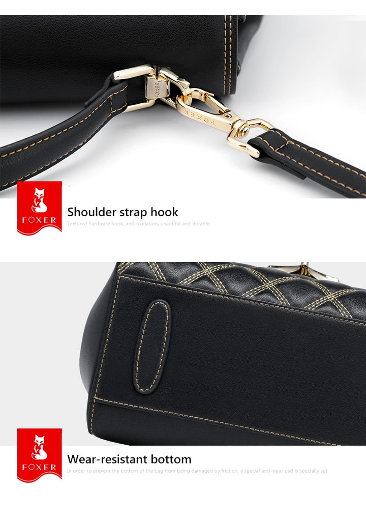 BLACK VOLPINA<br>Cowhide Leather Messenger Flap Mini Purse