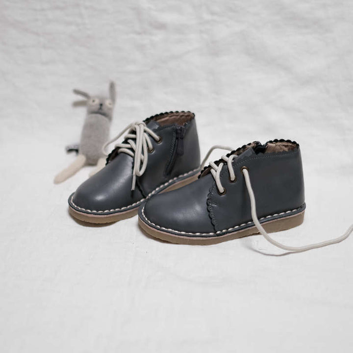 LITTLE WONDERER IN GRAY<br>Genuine Leather Hand-Made Children&