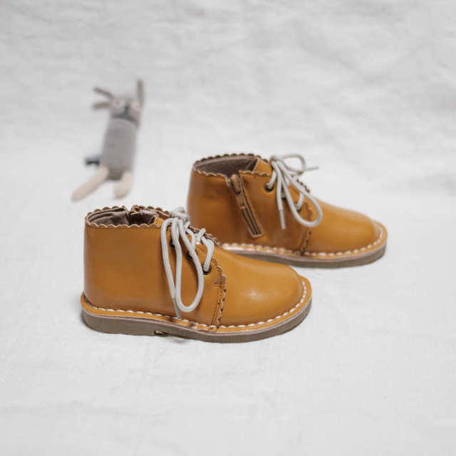 LITTLE WONDERER IN YELLOW<br>Genuine Leather Hand-Made Children&