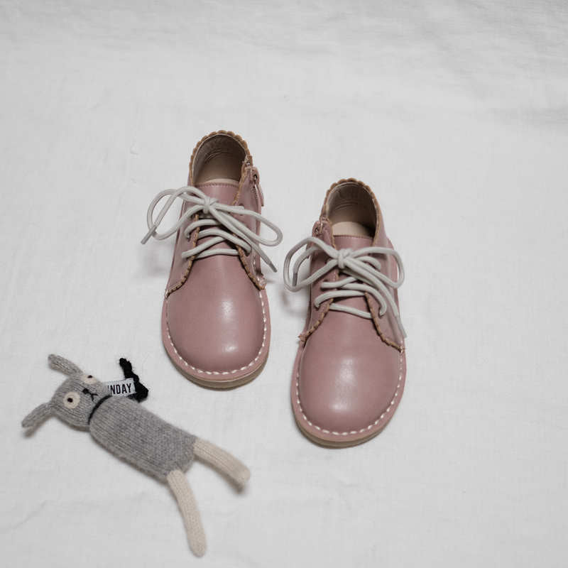 LITTLE WONDERER IN PINK<br>Genuine Leather Hand-Made Children's Shoes
