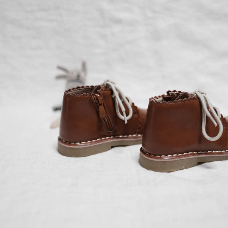 LITTLE WONDERER IN AUBURN<br>Genuine Leather Hand-Made Children's Shoes
