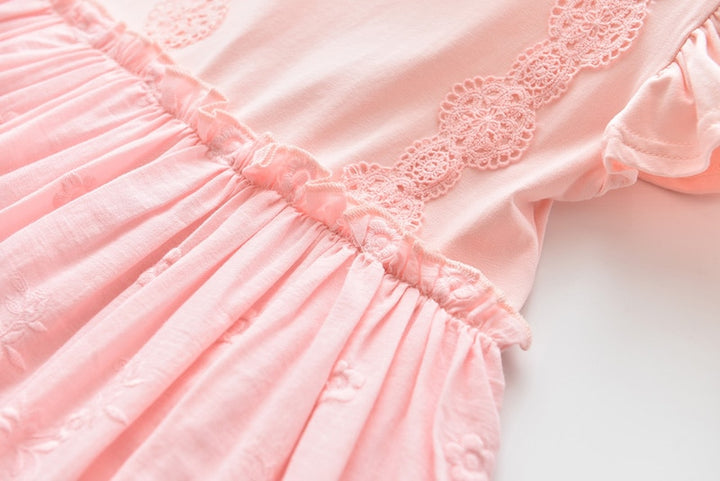 SWEET SUZANNE<br> Crochet Lace Embroidered Mesh Princess Dress For Girls