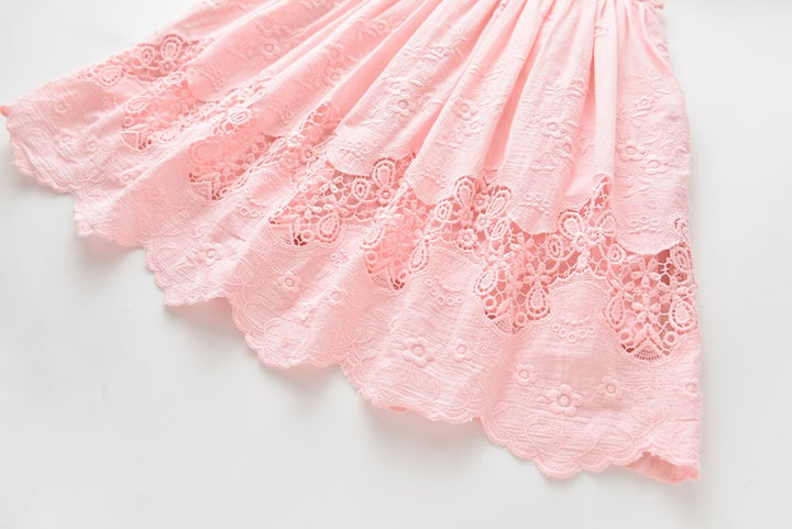 SWEET SUZANNE<br> Crochet Lace Embroidered Mesh Princess Dress For Girls